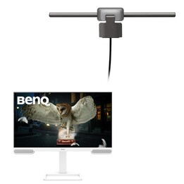 Monitor BenQ EW3290U de 80 cm (31,5 pulgadas) + Barra de luz LED para monitor BenQ Screenbar Halo 2, color negro