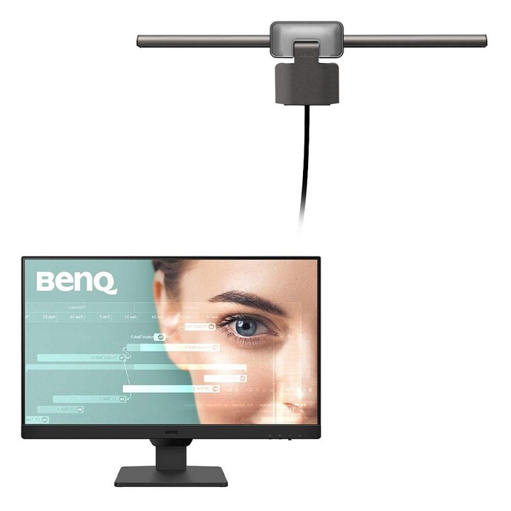 Monitor BenQ GW2490 Full HD LED 60,45 cm (23,8") + BenQ Screenbar Halo 2 - Lampada monitor LED nera