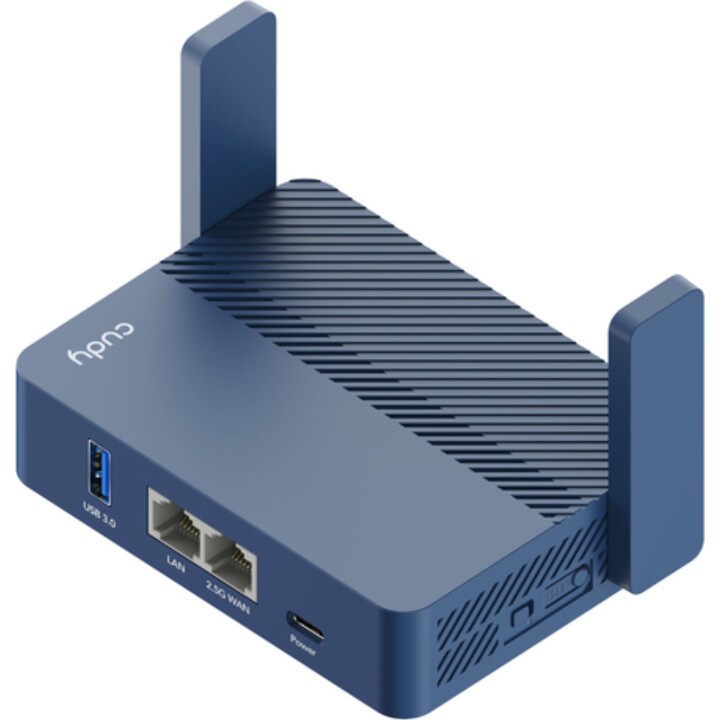 Cudy AX3000 Router de viaje Wi-Fi 6 Gigabit de tamaño bolsillo, puerto Ethernet RJ45 de 2.5 Gbps, azul