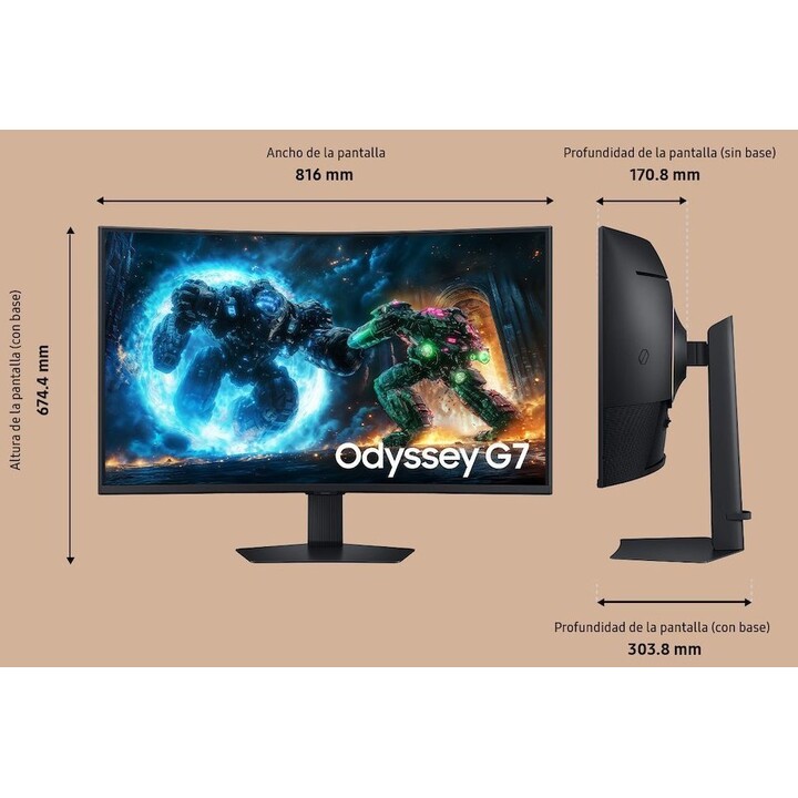 Monitor LCD Samsung 37" 3840 x 2160 píxeles 4K Ultra HD Relación de aspecto nativa 16:9 LCD curvo LS37FG750