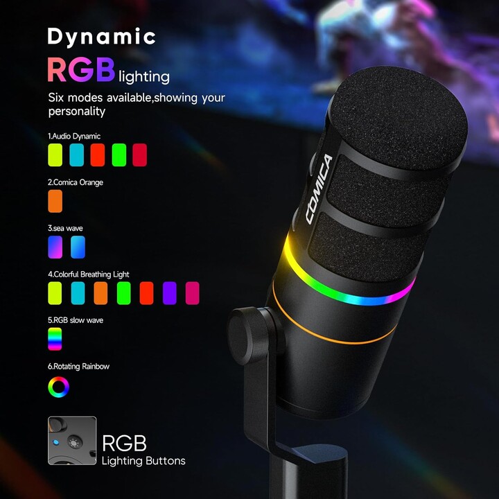 COMICA EJoy D10 Pro (D) Micrófono Inalámbrico Gaming Negro