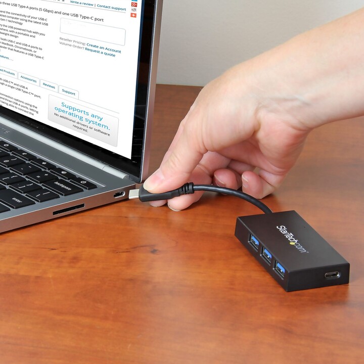 Hub USB 3.0 (5 Gbps) Startech a 4 porte: da USB-C a 1 USB-C e 3 USB-A