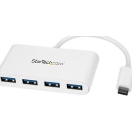 Startech Hub USB-C 4 ports avec vitesses USB-A 5 Gbit/s, blanc, alimenté par bus, compact