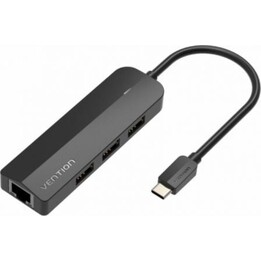 Vention TGOBB USB-C Dock 3xUSB 2.0 RJ45 Micro-B 100Mbps 0,15m Nero
