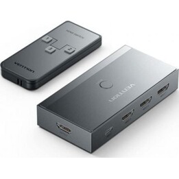 Conmutador HDMI 8K Vention AKRH0 3x HDMI Hembra/USB-C/Aleación de aluminio/Niquelado