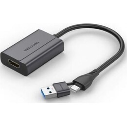 Vention ACYHB USB-C Macho + USB-A Macho para HDMI Fêmea Adaptador 1080P Cinza 0,15m