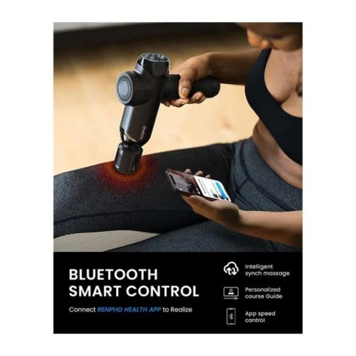 Renpho Power+ Thermacool R-C001S, Pistola Massaggiante Smart con Testina Caldo/Freddo, App Bluetooth, 6 Testine e 6 Velocità