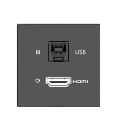 Kramer Room Connectivity Passives schwarzes Modul mit 1 HDMI-Anschluss + 1 USB-Anschluss-Eingang.- Md-h+b/af(b) (80-000358)