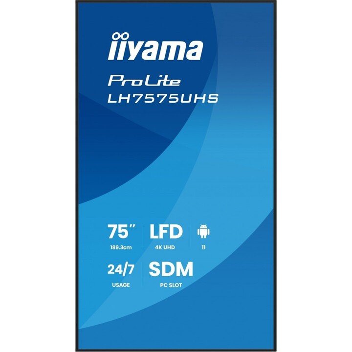Ecrã IIYAMA Prolite de 75 polegadas, 4K Ultra HD, IPS, Android, 24/7, 3840×2160