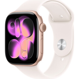 Apple Watch Series 11 GPS Cellular 46mm Rose Gold Aluminum Case with Blush Pink Sport Band - Size M/L