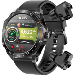 EIGIIS T95C Preto com Correia de Silicone e Auriculares