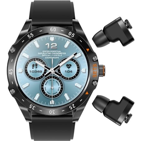 EIGIIS T95C Preto com Correia de Silicone e Auriculares