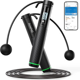 Renpho Smart Jump Rope - Additional Cordless Option - Black