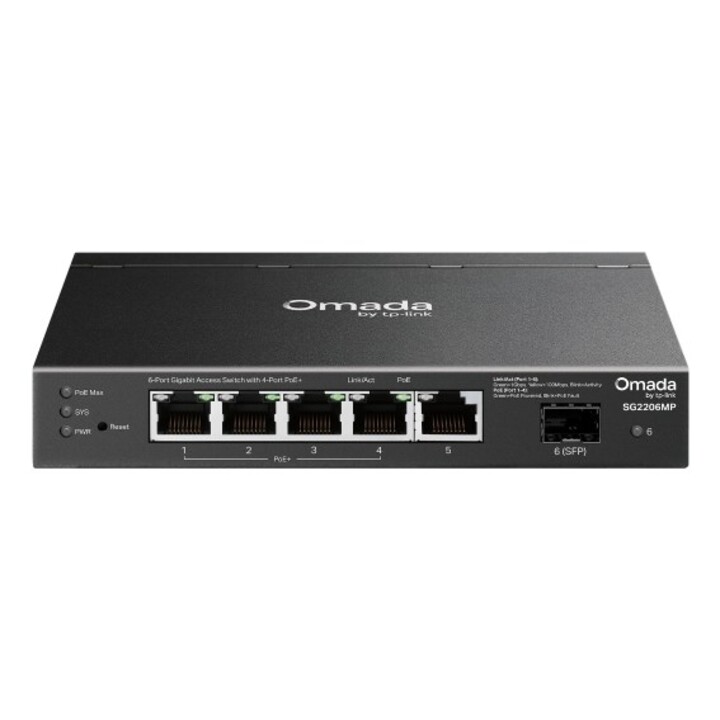 TP-Link SG2206MP commutateur réseau L2 Gigabit Ethernet (10/100/1000) Connexion Ethernet, supportant l'alimentation via ce port 