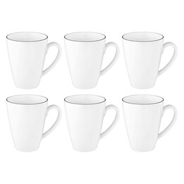 Conjunto de 6 canecas SELTMANN LIDO BLACK LINE com alça