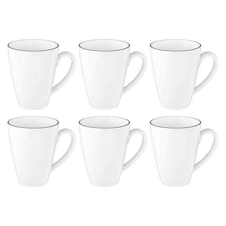 SELTMANN LIDO BLACK LINE Set of 6 mugs with handle