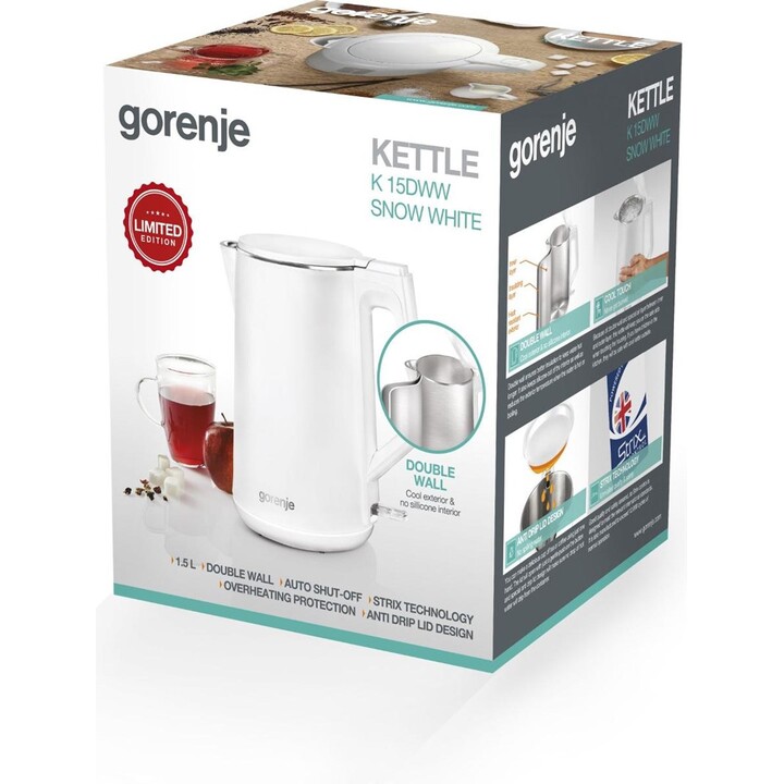 Gorenje K15DWW Electric Kettle 1.5 L 2200 W White