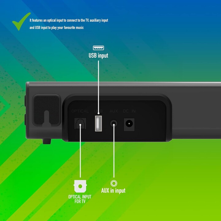 Barra de Sonido con Bluetooth NGS Subway/ 40W/ 2.0/ Negra