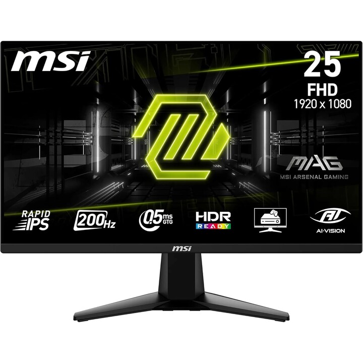 LCD Monitor|MSI|MAG 255F E20|24.5"|Gaming|Matte|Panel IPS|1920x1080|16:9|200Hz|0.5 ms|Colour Black|MAG255FE20