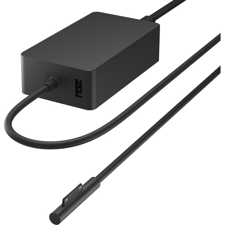 Fonte de alimentação Microsoft Surface de 65 W para laptops e tablets, preta, fonte de alimentação CA, para uso interno.