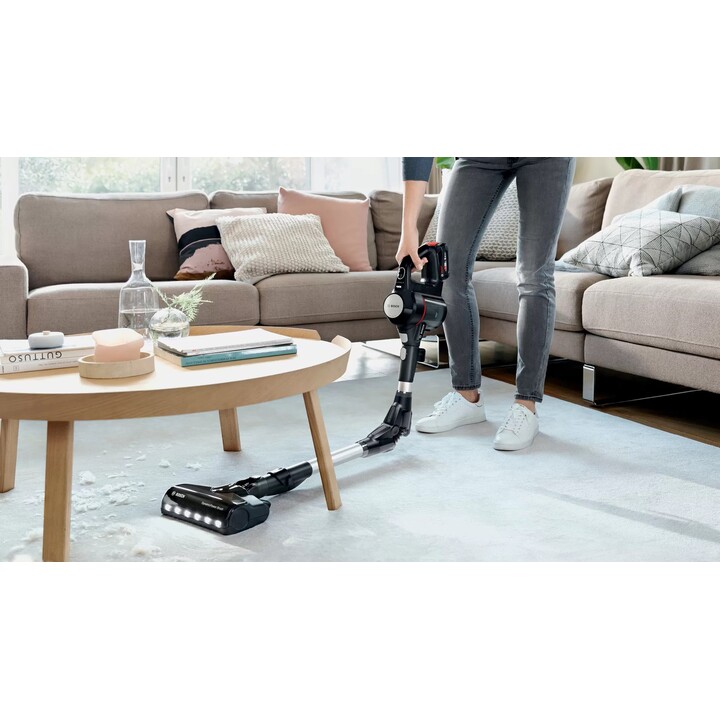 Bosch BCS711PET Cordless Stick Vacuum Cleaner, Bagless, 0.3 L, Black/Red, 3 Ah