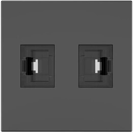 Modulo passivo nero Kramer Room Connectivity con 2 porte di ingresso RJ45. 2 uscite femmina Cat6a-MD-2RJ45(b) (80-000373)