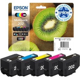 Epson C13T02E74010 - Original Tintenpatronen, Multicolor 202 Gültig für Epson Expression Premium XP-6000 / XP-6005, Normal