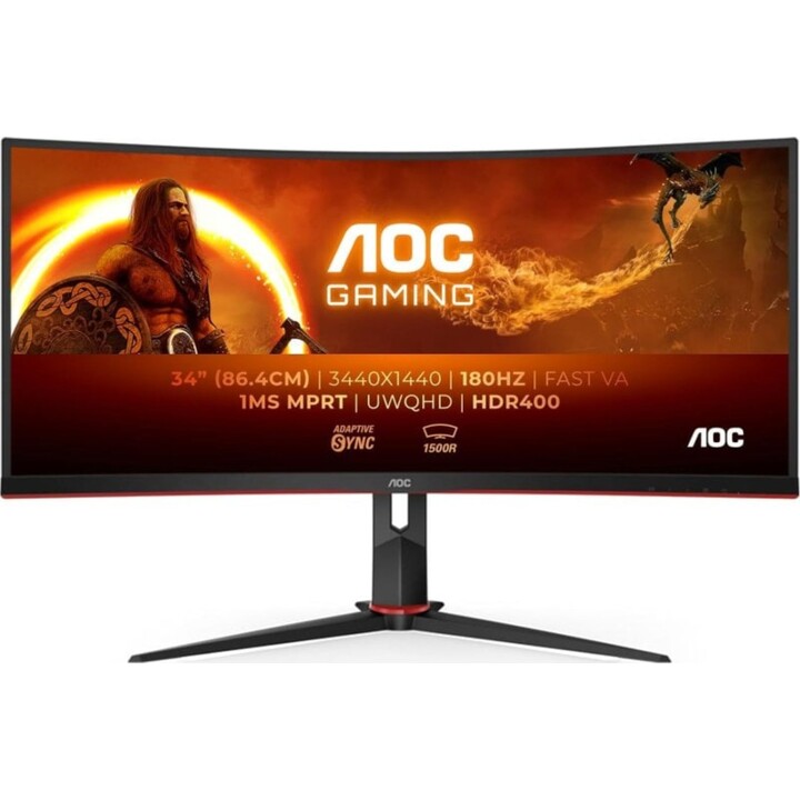AOC CU34G2XP/BK 34" LED VA UltraWide QHD 180Hz Curved Monitor