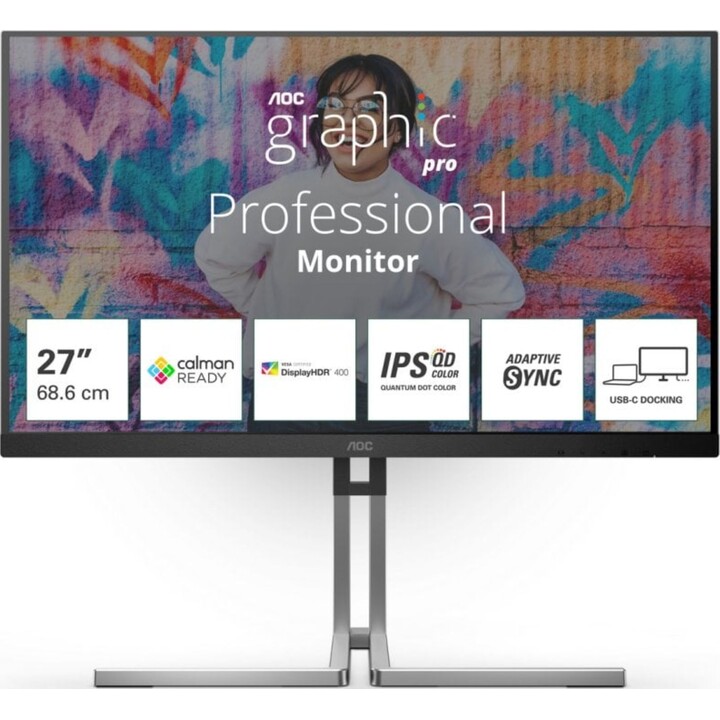 Monitor AOC 27" Q27U3CV 16:09 HDMI+DP+USB-C IPS negro
