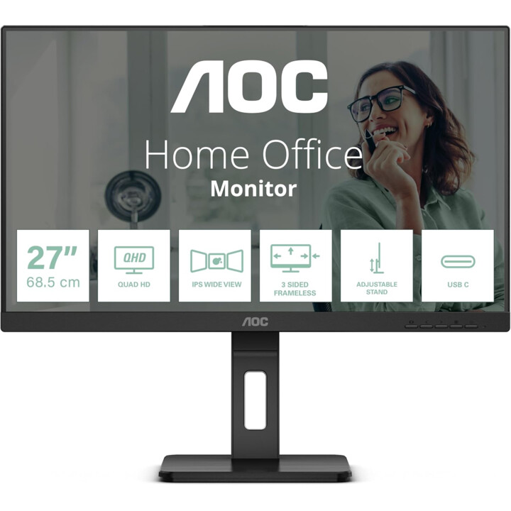 Moniteur AOC Q27P3CV 27 pouces QHD, 100 Hz, IPS, 4 ms GtG, synchronisation adaptative