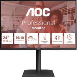 AOC 24B3CF2 Monitor 24 Zoll FHD, 120 Hz, IPS, 1 ms MPRT, Adaptive Sync., einstellbare Höhe,