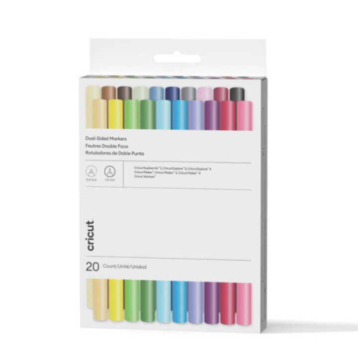 Cricut 2011824 Marker, 20 Stück, feine Spitze, verschiedene Farben