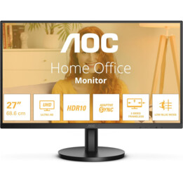 AOC U27B3M 27" UHD Monitor, HDR10 (3840 x 2160, 4K, 60 Hz, 2 HDMI, DisplayPort) Black