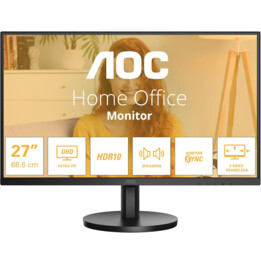 Monitor UHD de 27 polegadas AOC U27B3A, 60 Hz, painel IPS, 4 ms GtG, sincronização adaptativa, HDR10, alto-falantes