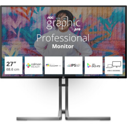 Monitor AOC U27U3CV 27 pollici UHD, 60 Hz, Nano IPS, 4 ms GtG, sincronizzazione adattiva, VESA HDR400, altezza regolabile