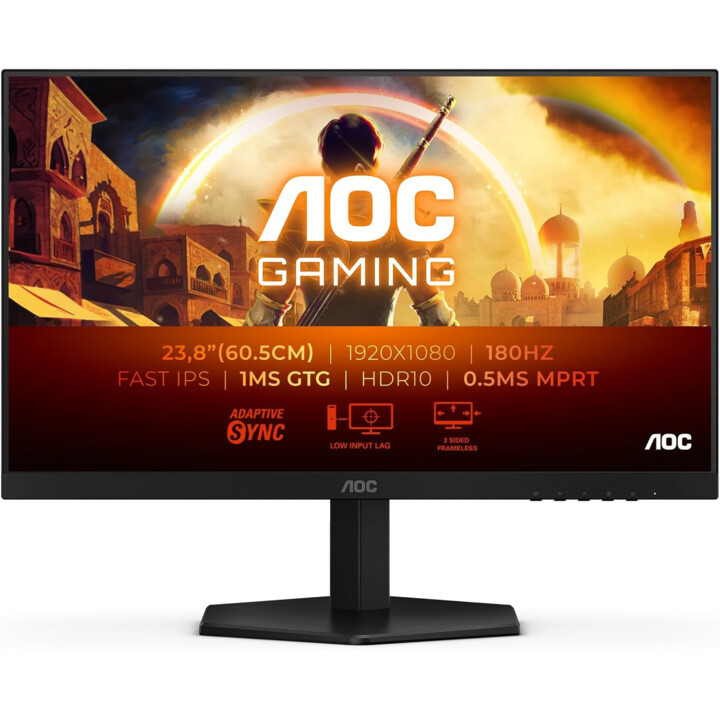 AOC 24G42E Monitor Gaming 24" FHD, 180 Hz, Fast IPS, 1 ms GtG, HDR10, Adaptive Sync.