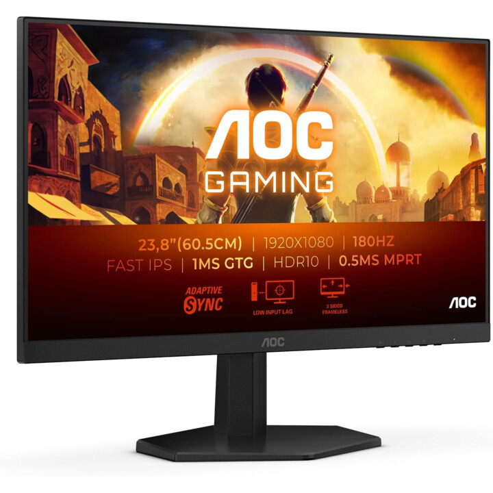 AOC 24G42E Monitor Gaming 24" FHD, 180 Hz, Fast IPS, 1 ms GtG, HDR10, Adaptive Sync.