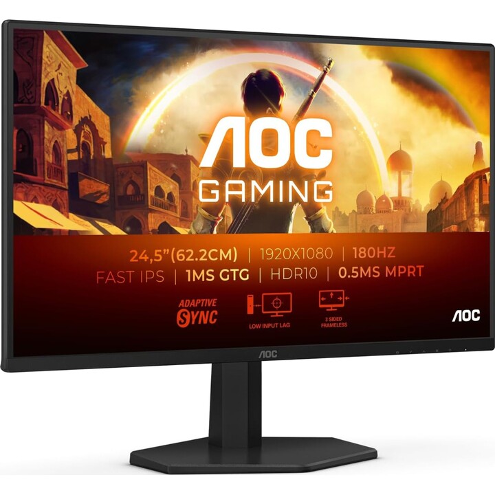 AOC 25G42E Monitor Gaming 25" FHD, 180 Hz, Fast IPS, 1 ms GtG, HDR10, Adaptive Sync., negro