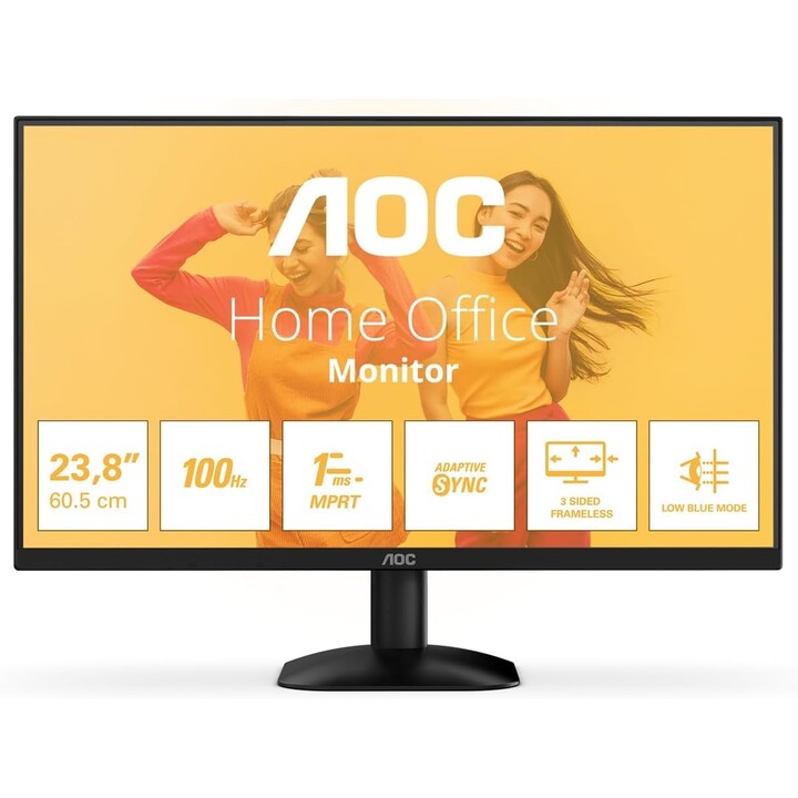 Monitor AOC 24B35HM2 24" FHD, WLED, 100 Hz, VA, 1 ms MPRT, Sincronização Adaptável, Luz Azul