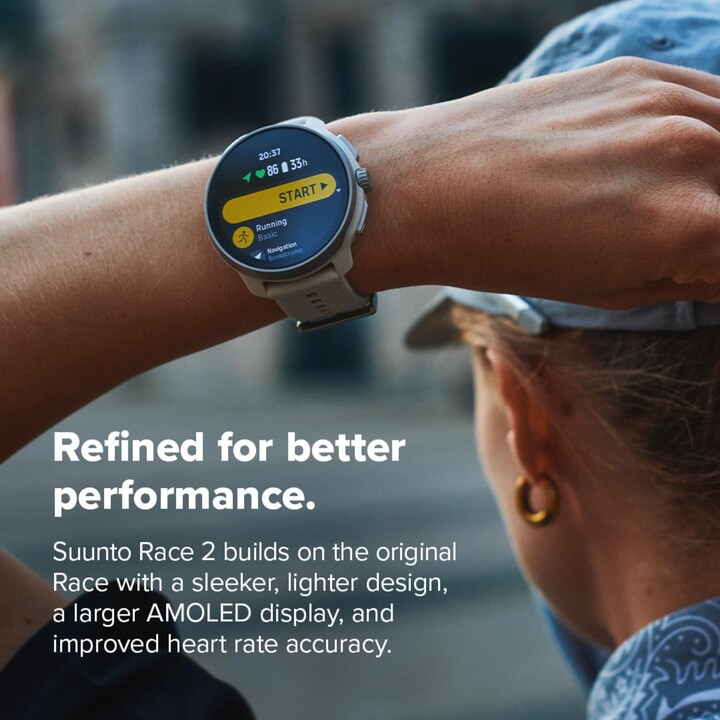 SUUNTO Race 2 GPS Sport Watch, écran tactile AMOLED de 1,5 pouce, design plus élégant et plus léger, 115+ modes sport, noir tita