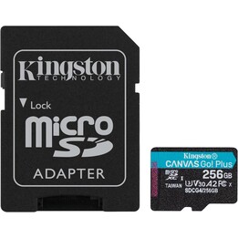 Kingston Technology Canvas Go Plus Gen4 256GB MicroSDXC Card, 200Mbps, A2 U3 V30 and Adapter