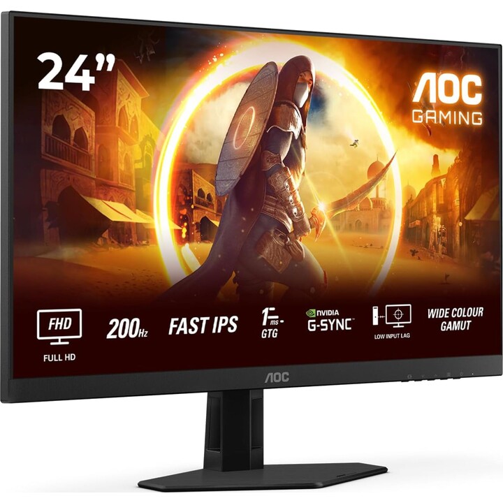 AOC Gaming 24G4HRE - 24" Full HD Monitor, 200 Hz, 1 ms, S-Sync compensation, HDR10 1920x1080