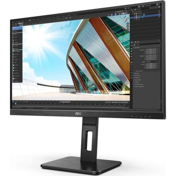 Monitor AOC 27P2Q 27 pollici FHD, 75 Hz, IPS, 4 ms GtG, Adaptive Sync., Altezza regolabile, Altoparlanti