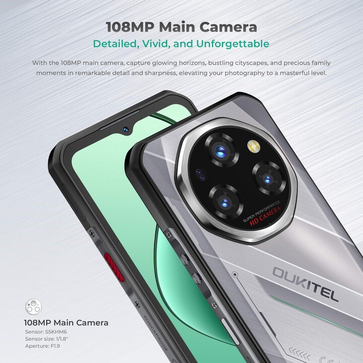 Oukitel WP62 5G, 12 GB 512 GB, tela 6,58 AMOLED FHD +, 11000mAh, preto