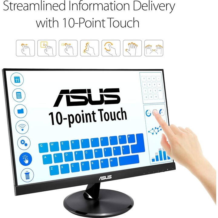 Monitor touch ASUS VT229H da 21,5 pollici 1080P IPS Eye Care a 10 punti con HDMI