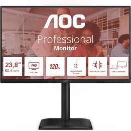 AOC 24E4CV Monitor 24 FHD, 120 Hz, IPS, 4 ms GtG, Adaptive Sync, Schwarz