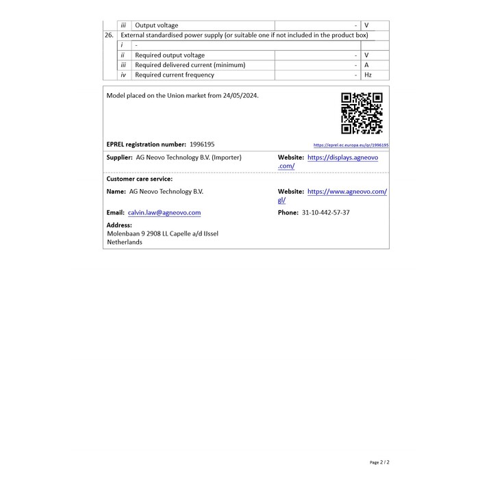 AG Neovo VA-3201 monitor per computer 32" 1920 x 1080 pixel Full