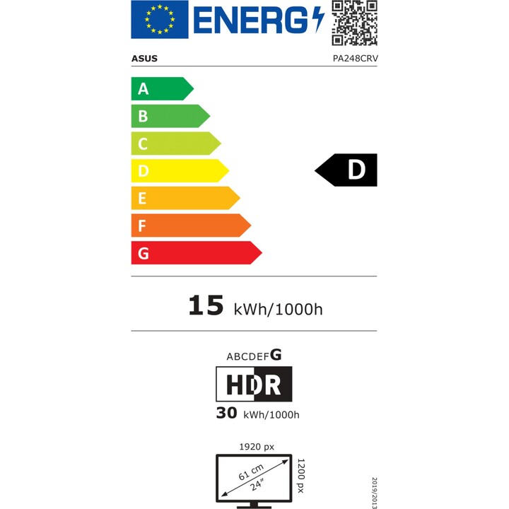 Monitor ASUS ProArt PA248CRV 24,1" LED IPS WUXGA 75Hz HDR10 USB-C