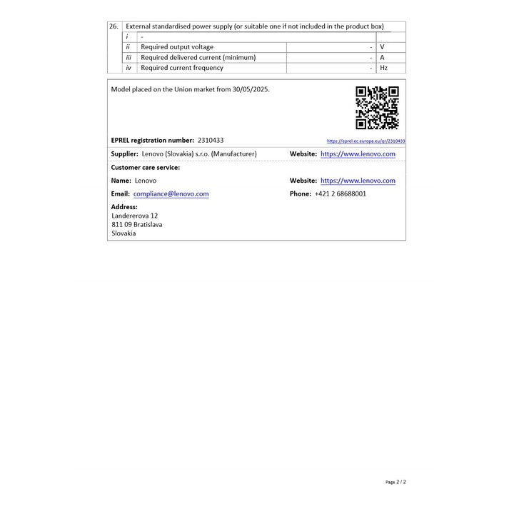 Monitor Lenovo ThinkVision P24QD-40 23,8" Quad HD
