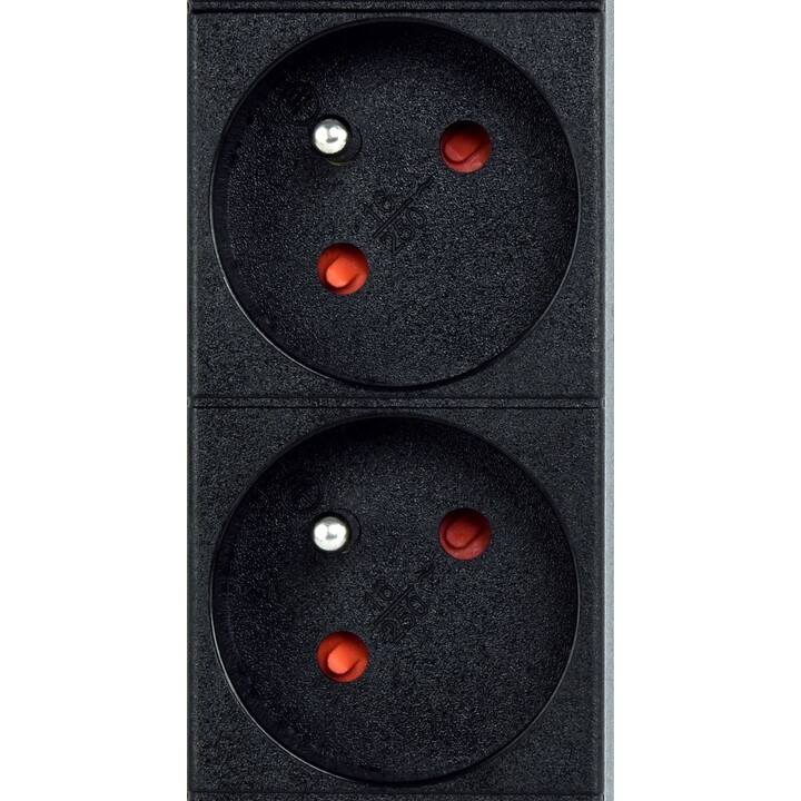 EnerGenie EG-PDU-9F2F Power Distribution Unit (PDU), 10 C13 sockets, 1U, 16A, C20 plug, 2m cable, black